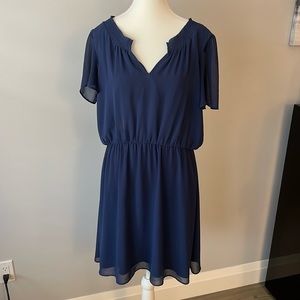 RW & Co Loose Navy Midi Dress with Elasticated Waist and Cuff Sleeves, Size L